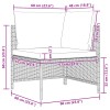 Szürke kétszemélyes polyrattan kerti kanapé párnákkal