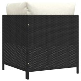 Fekete elemes polyrattan sarokkanapé párnákkal