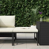 Fekete elemes polyrattan lábtartó párnával