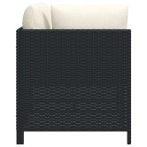 3 részes fekete polyrattan kerti ülőgarnitúra párnával 3 részes fekete polyrattan kerti ülőgarnitúra párnával