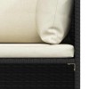 3 részes fekete polyrattan kerti ülőgarnitúra párnával