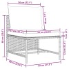 3 részes fekete polyrattan kerti ülőgarnitúra párnával