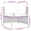 3 részes fekete polyrattan kerti ülőgarnitúra párnával