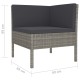 4 részes szürke polyrattan kerti bútorszett párnákkal