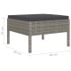 4 részes szürke polyrattan kerti bútorszett párnákkal