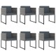 11 részes szürke polyrattan kerti étkezőszett párnákkal