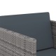 11 részes szürke polyrattan kerti étkezőszett párnákkal