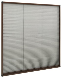 Barna alumínium pliszé ablakszúnyogháló 120 x 120 cm
