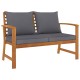 3 részes tömör akácfa kerti ülőgarnitúra párnával