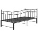 Fekete fém kihúzható kanapéágykeret 90 x 200 cm