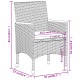 3 részes fekete polyrattan kerti étkezőgarnitúra