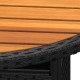 3 részes fekete polyrattan kerti bisztrószett