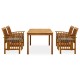 3058088 5 piece garden dining set with cushions solid acacia wood (45962+2x312130)