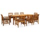 3058093 9 piece garden dining set with cushions solid acacia wood (45963+312130+2x312131)