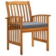 3058093 9 piece garden dining set with cushions solid acacia wood (45963+312130+2x312131)