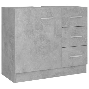 Betonszürke szerelt fa mosdószekrény 63 x 30 x 54 cm