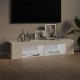 Magasfényű fehér tv-szekrény led-lámpákkal 135 x 39 x 30 cm Magasfényű fehér tv-szekrény led-lámpákkal 135 x 39 x 30 cm