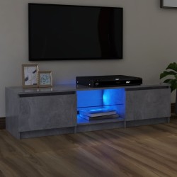 Betonszürke tv-szekrény led-lámpákkal 140 x 40 x 35,5 cm