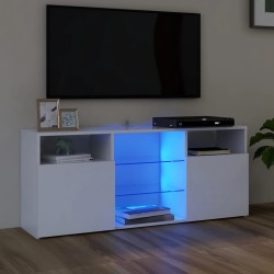Fehér tv-szekrény led-lámpákkal 120 x 35 x 50 cm