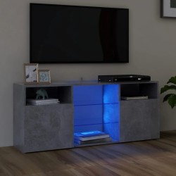 Betonszürke tv-szekrény led-lámpákkal 120 x 35 x 50 cm