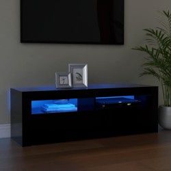 Fekete tv-szekrény led-lámpákkal 120 x 35 x 40 cm
