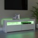 Magasfényű fehér tv-szekrény led-lámpákkal 120 x 35 x 40 cm
