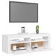 Magasfényű fehér tv-szekrény led-lámpákkal 120 x 35 x 40 cm