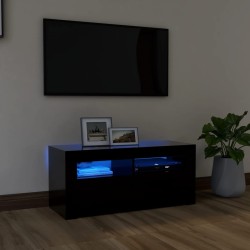 Fekete tv-szekrény led-lámpákkal 90 x 35 x 40 cm