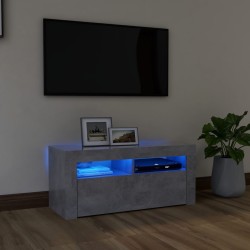 Betonszürke tv-szekrény led-lámpákkal 90 x 35 x 40 cm