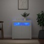 Fehér tálalószekrény led-világítással 80 x 35 x 75 cm