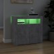 Betonszürke tálalószekrény led-világítással 80 x 35 x 75 cm