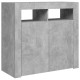 Betonszürke tálalószekrény led-világítással 80 x 35 x 75 cm
