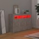Betonszürke tálalószekrény led-világítással 115,5 x 30 x 75 cm