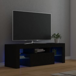 Fekete tv-szekrény led-lámpákkal 120 x 35 x 40 cm