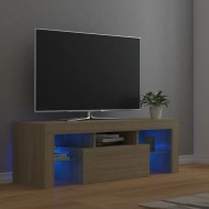 Sonoma-tölgy színű tv-szekrény led-lámpákkal 120 x 35 x 40 cm