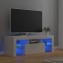 Magasfényű fehér tv-szekrény led-lámpákkal 120 x 35 x 40 cm