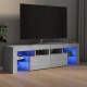 Betonszürke tv-szekrény led-lámpákkal 140 x 35 x 40 cm