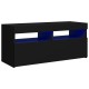 Fekete tv-szekrény led-lámpákkal 90 x 35 x 40 cm Fekete tv-szekrény led-lámpákkal 90 x 35 x 40 cm