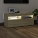 Sonoma-tölgy színű tv-szekrény led-lámpákkal 90 x 35 x 40 cm