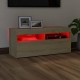 Sonoma-tölgy színű tv-szekrény led-lámpákkal 90 x 35 x 40 cm