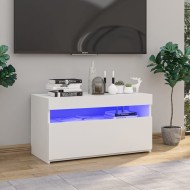Fehér tv-szekrény led-világítással 75 x 35 x 40 cm