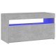 Betonszürke tv-szekrény led-világítással 75 x 35 x 40 cm