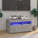 Betonszürke tv-szekrény led-világítással 75 x 35 x 40 cm
