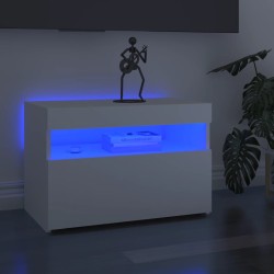 Fehér tv-szekrény led-lámpákkal 60 x 35 x 40 cm