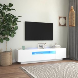 Fehér tv-szekrény led-lámpákkal 160 x 35 x 40 cm