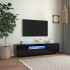 Fekete tv-szekrény led-lámpákkal 160 x 35 x 40 cm