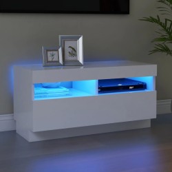 Fehér tv-szekrény led-lámpákkal 80 x 35 x 40 cm