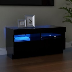Fekete tv-szekrény led-lámpákkal 80 x 35 x 40 cm