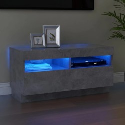 Betonszürke tv-szekrény led-lámpákkal 80 x 35 x 40 cm