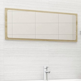 804633 bathroom mirror sonoma oak 100x1,5x37 cm chipboard